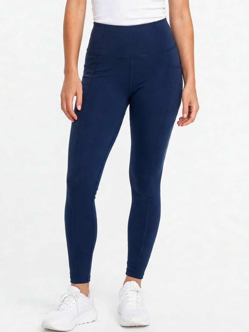 Xersion Navy Blue Full Length High Rise Leggings Size Medium